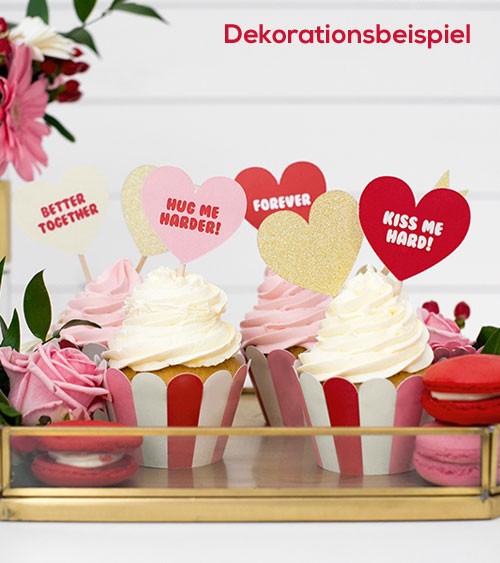 Cupcake-Picks "Sweet Love" - 6 Stück