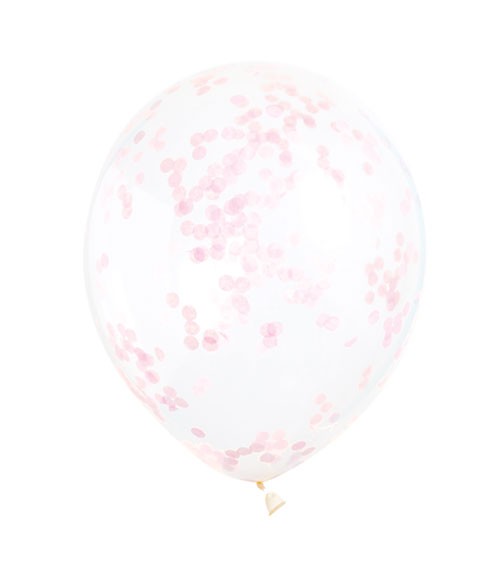 Konfetti-Ballons - rosa - 30 cm - 6 Stück