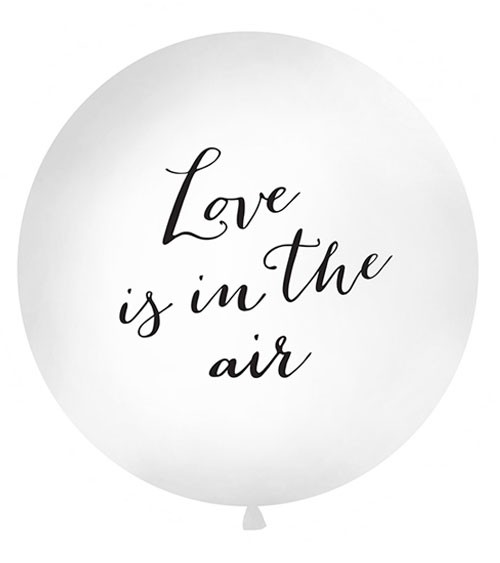 Riesenballon "Love is in the air" - weiß/schwarz - 1 m