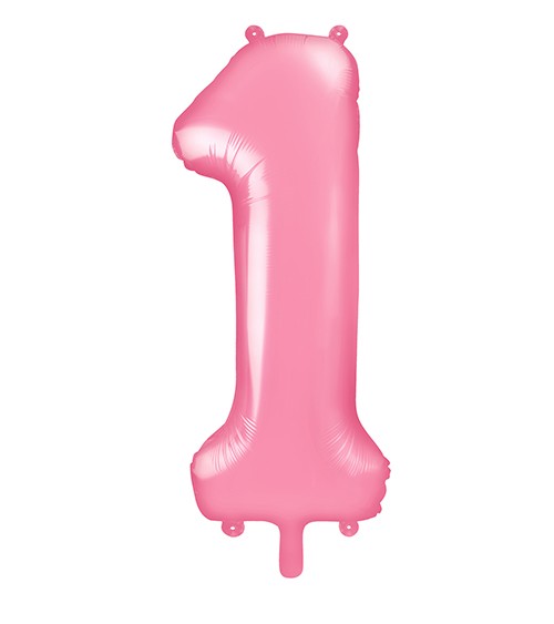 Supershape-Folienballon "1" - rosa - 86 cm