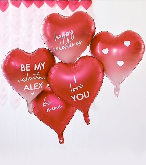 Valentinstag-Herzballons mit Stickern - 5 Stück