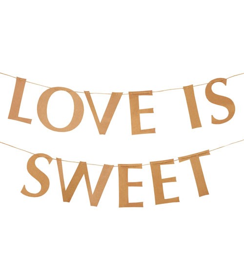 DIY Schriftzuggirlande "Love is sweet" - Kraftpapier - 2 m