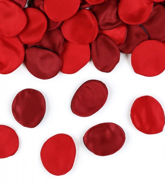 Rosenblüten aus Stoff - Farbmix Rot - 100 Stück