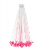 Schleier mit Fransen - ombre pink - 69 cm