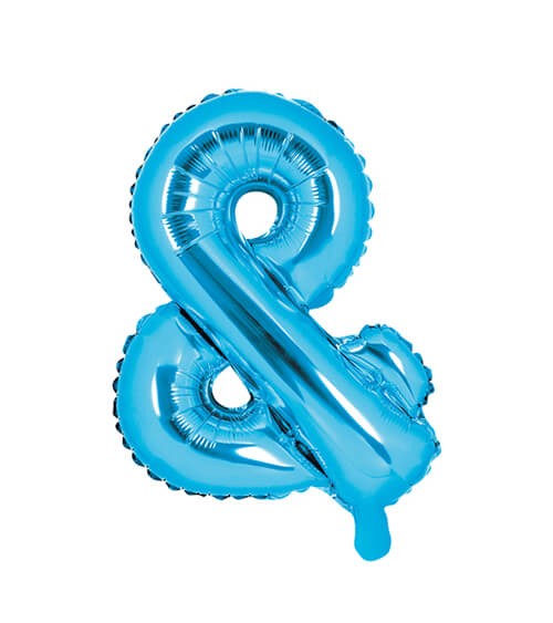 Folienballon Zeichen "&" - blau - 35 cm