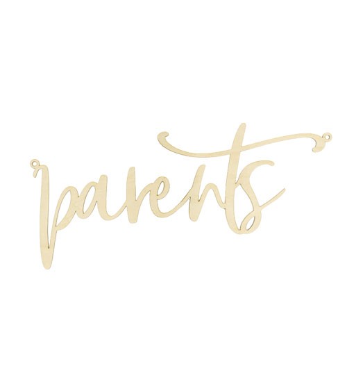 Stuhlschild aus Holz "Parents" - Script