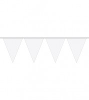 Mini-Wimpelgirlande aus Kunststoff - weiß - 3 m Mini-Wimpelgirlande aus Kunststoff - weiß - 3 m