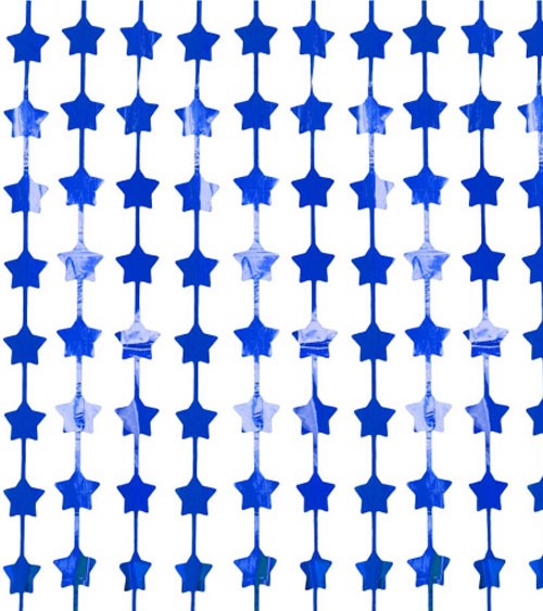 Sternen-Vorhang - metallic blau - 1 x 2 m