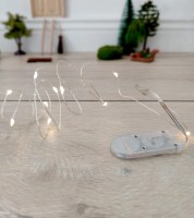 Mini LED-Licht-Draht mit 10 Lampen - inkl. Batterien - 1 m