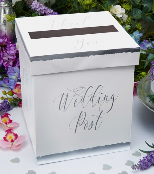 Hochzeits-Kartenbox "Dipped in Silver" - 21 x 24,5 cm