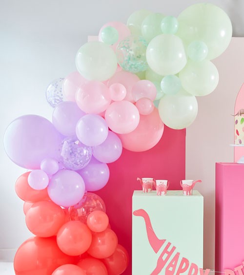 Ballongirlande - pink, lila, rosa, mint - 70-teilig