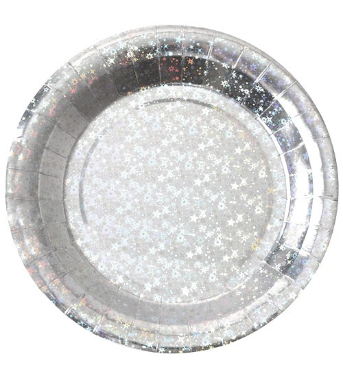 Pappteller "Sparkling" - silber - 10 Stück