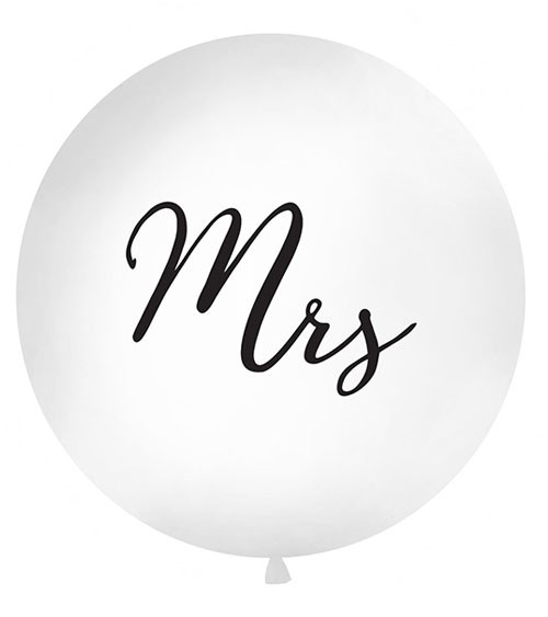 Riesenballon "Mrs" - weiß/schwarz - 1 m