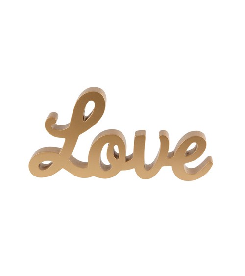 Schriftzug aus Holz "Love" - gold