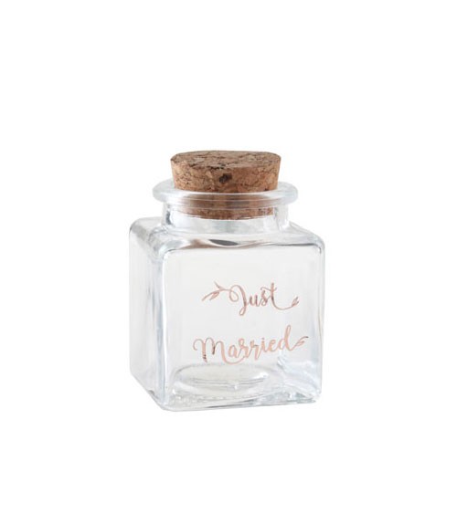 Korkenglas "Just Married" - rosegold - 4 x 4 x 6 cm