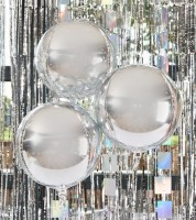 Orb-Kugelballons - silber - 3 Stück