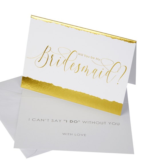 Will you be my Bridesmaid-Karten "Dipped in Gold" - 3 Stück