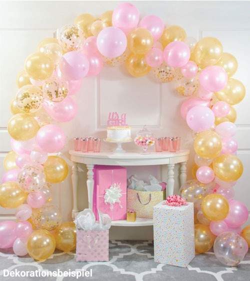 Ballongirlanden-Set "Rosa und Gold" - 112-teilig