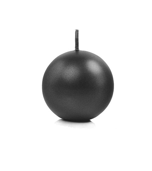 Kugelkerzen - schwarz metallic - 6 cm - 10 Stück