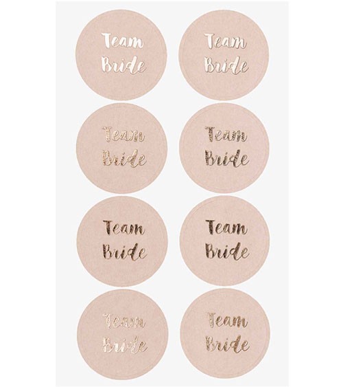 Sticker "Team Bride" - puder, gold - 4 Bogen