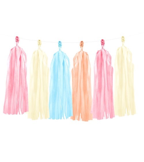 DIY Tassel-Girlande - pastell - 1,5 m