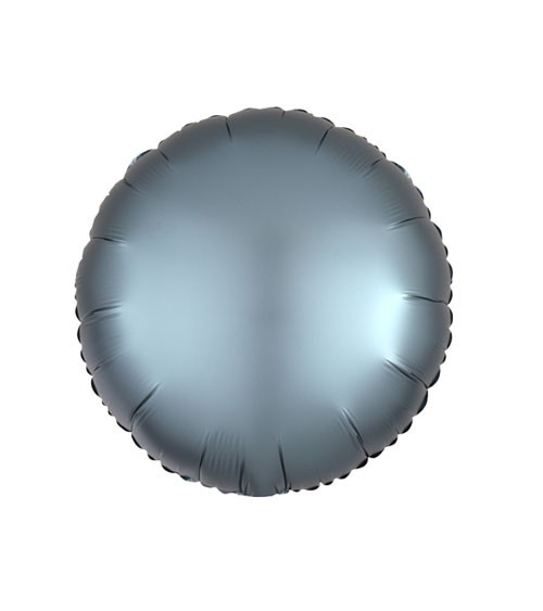 Runder Folienballon „Satin Luxe“ – stahlblau – 43 cm