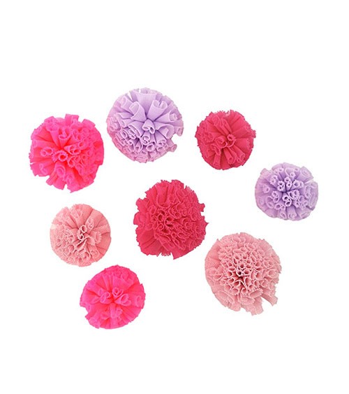 Soft-Tüll-Pompons - Farbmix pink - 4 und 5 cm - 8 Stück