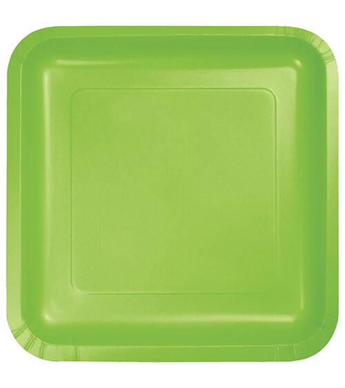 Eckige Pappteller - fresh lime - 18 Stück