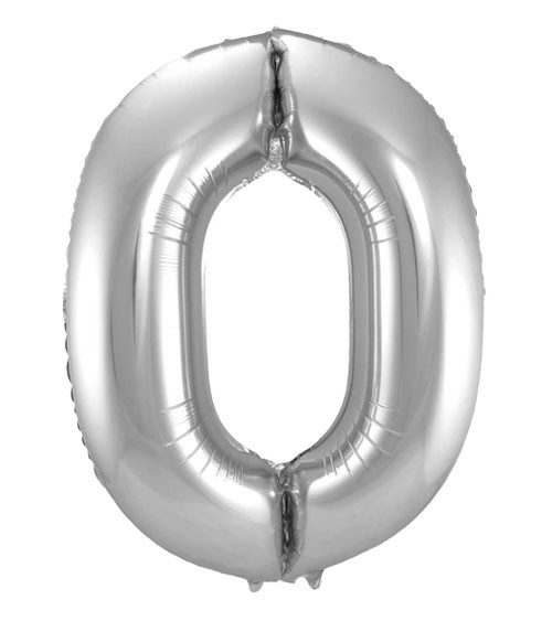 SuperShape Folienballon "0" - silber