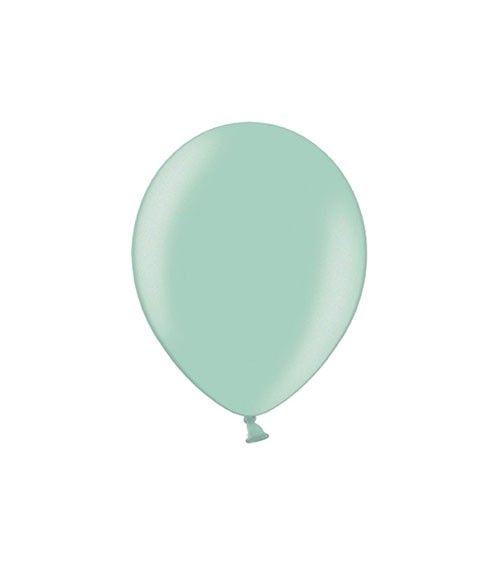 Mini-Luftballons - metallic mintgrün - 12,5 cm - 100 Stück