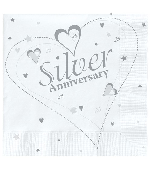 Servietten "Silver Anniversary" - 20 Stück