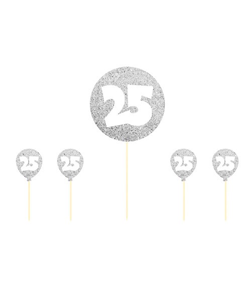 Cake-Topper "25" - silber