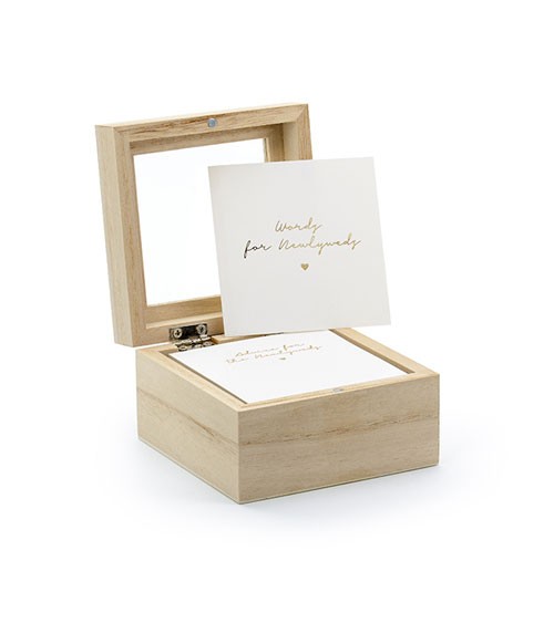 Hochzeits-Holzbox mit Advice Cards - 9,5 cm