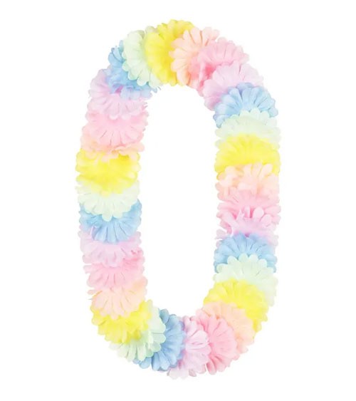 Hawaii-Kette aus Stoff - pastell - 1,2 m