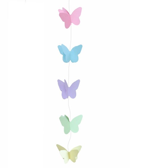 Kleine Schmetterlings-Girlande - pastell - 2 m